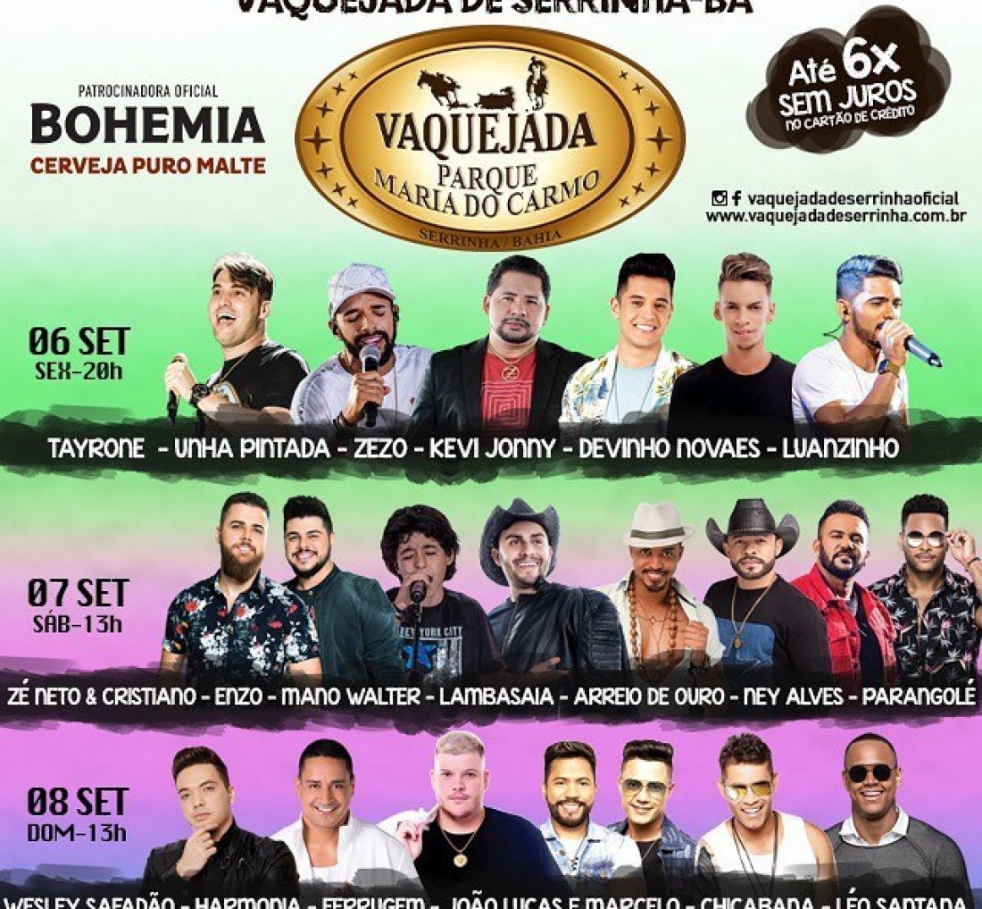 [Harmonia do Samba, Safadão e Ferrugem se apresentam em Serrinha neste final de semana]